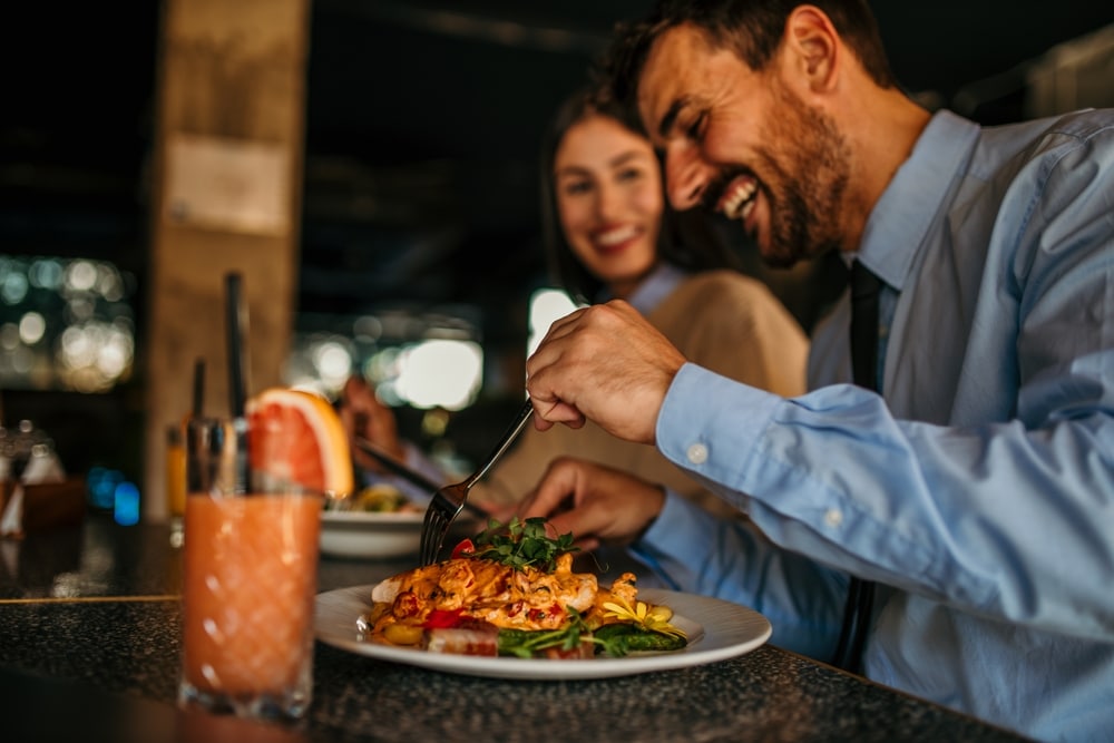 A couple enjoying a meal at one of the top Baraboo restaurants