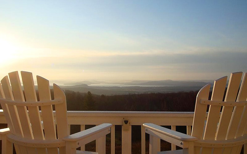 Chairs looking out over the Baraboo Hills at our Bed and Breakfast in Wisconsin