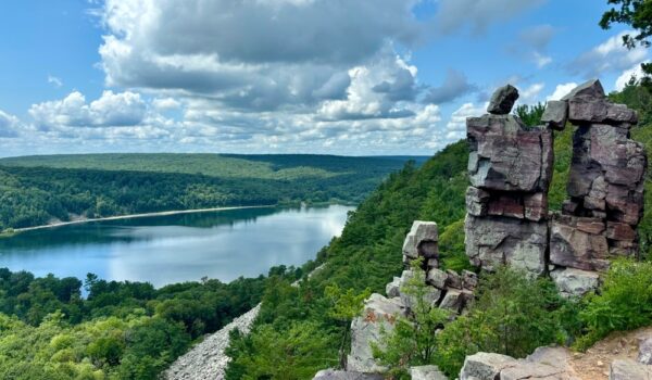 View of the lake at Devils Lake State Park Wisconsin